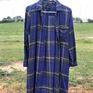 Long Flannel Cardigan